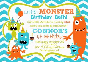 Monster themed Birthday Invitations Cupcake Monster Bash Birthday Party by Burleygirldesigns