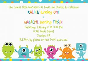 Monster themed Birthday Invitations Cute Little Monster Birthday Invitation Printable Free