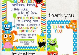 Monster themed Birthday Invitations Items Similar to Custom Monster themed Invitation with