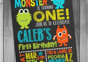 Monster themed Birthday Invitations Monster Birthday Invitation Little Monster Boy by