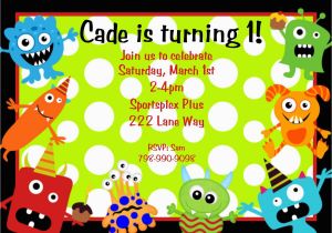 Monster themed Birthday Invitations Monster Invitations Birthday Best Party Ideas