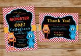 Monster themed Birthday Invitations Monster themed Birthday Party Invitations Printing by