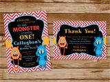 Monster themed Birthday Invitations Monster themed Birthday Party Invitations Printing by