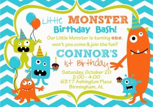 Monster themed Birthday Party Invitations Cupcake Monster Bash Birthday Party by Burleygirldesigns