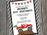 Monster themed Birthday Party Invitations Custom Printable Monster Truck Birthday Party Invitation