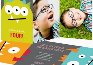 Monster themed Birthday Party Invitations Kid 39 S Monster Birthday Party Pear Tree Blog
