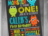 Monster themed Birthday Party Invitations Monster Birthday Invitation Little Monster Invitation Monster