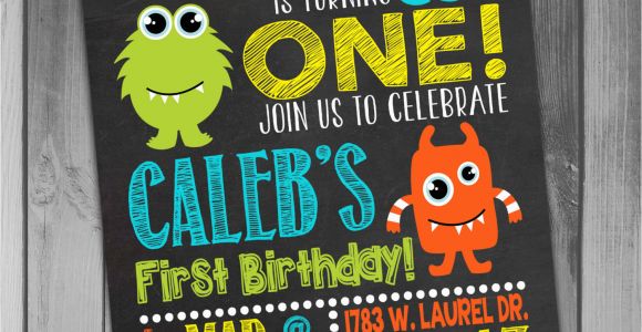 Monster themed Birthday Party Invitations Monster Birthday Invitation Little Monster Invitation Monster