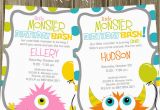 Monster themed Birthday Party Invitations Monster Birthday Party Invitation