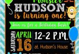 Monster themed Birthday Party Invitations Monster themed Birthday Invitation