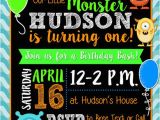 Monster themed Birthday Party Invitations Monster themed Birthday Invitation