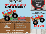 Monster Truck Birthday Invitations Free Printable Monster Truck Birthday Party Invitation Personalized D1