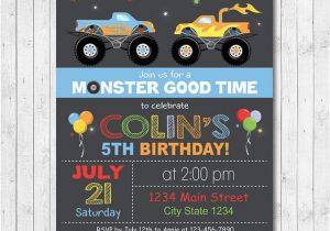 Monster Truck Birthday Invitations Free Printable Monster Truck Invitation Monster Truck Invite by