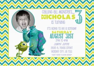 Monsters Inc Birthday Invitations Template Customized Birthday Invitation Monsters Inc Monsters