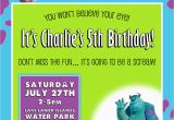 Monsters Inc Birthday Invitations Template Monsters Inc Birthday Invitation Design by Kariannkelly