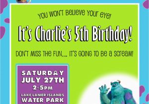 Monsters Inc Birthday Invitations Template Monsters Inc Birthday Invitation Design by Kariannkelly