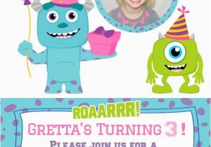 Monsters Inc Birthday Invites Monster Inc Birthday Invitation Girl by Melissastanleydesign