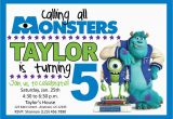 Monsters Inc Birthday Invites Monsters Inc Birthday Party Invitation by Lifeonpurpose On