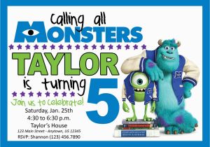 Monsters Inc Birthday Invites Monsters Inc Birthday Party Invitation by Lifeonpurpose On
