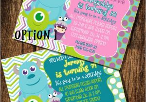 Monsters Inc Birthday Invites Monsters Inc Inspired Birthday Invitation