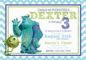 Monsters Inc Birthday Party Invitations Etsy Your Place to Buy and Sell All Things Handmade