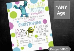 Monsters Inc Birthday Party Invitations First Birthday Invitation Monsters Inc Birthday Twins