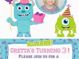 Monsters Inc Birthday Party Invitations Monster Inc Birthday Invitation Girl Birthdays