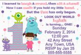 Monsters Inc First Birthday Invitations Baby Monsters Inc Girl 1st Birthday Custom Digital