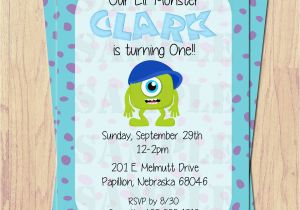 Monsters Inc First Birthday Invitations Monster S Inc Inspired Mini Monster Invitations Printed
