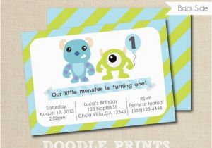 Monsters Inc First Birthday Invitations Monsters Inc Invitation Printable Birthday Party by