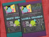 Monsters Inc First Birthday Invitations Printable Chalk Style Monsters Inspired 1st Birthday