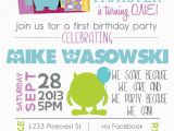 Monsters Inc First Birthday Invitations Printable Monsters Inspired 1st Birthday Birthday