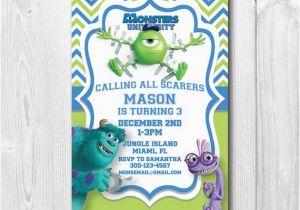 Monsters University Birthday Invitations Monsters University Birthday Invitation Sulley Mike