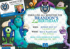 Monsters University Birthday Invitations Monsters University Invitation