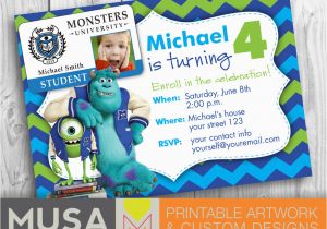 Monsters University Birthday Invitations Monsters University Party Invitation Personalized