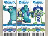 Monsters University Birthday Invitations Personalized Disney Monsters University Birthday Ticket