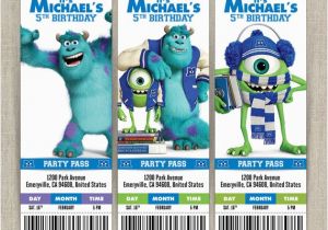 Monsters University Birthday Invitations Personalized Disney Monsters University Birthday Ticket