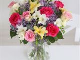 Moonpig Birthday Flowers Rose and Freesia Bouquet 30 6 X White Freesia 3 X
