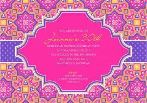 Moroccan Birthday Invitations Moroccan Party Printable Invitation