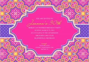 Moroccan Birthday Invitations Moroccan Party Printable Invitation