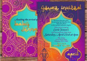 Moroccan Birthday Invitations Moroccan themed Baby Shower Printable Diy Arabian by Wooem