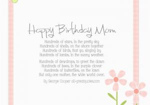 Mother Birthday Card Poems Happy Birthday Mom Poems