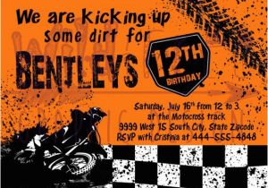 Motocross Birthday Invitations Dirtbike Motocross Birthday Party Invites by