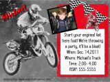 Motocross Birthday Invitations Motocross Birthday Party Invitation Card Personalized