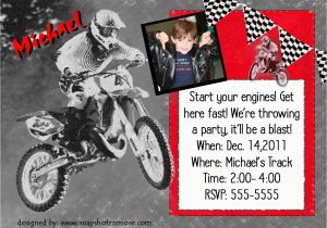 Motocross Birthday Invitations Motocross Birthday Party Invitation Card Personalized