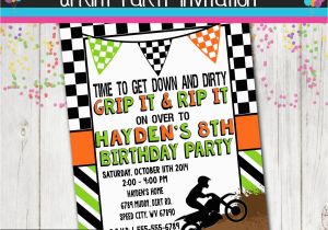 Motocross Birthday Party Invitations Boy Dirt Bike Birthday Party Invitation Dirtbike Printable