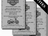Motorcycle Birthday Invitation Templates Printable Motorcycle Invitations