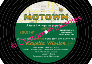 Motown Birthday Invitations Custom Printables Motown Party Invitation