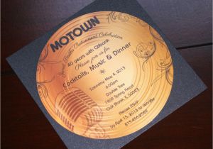 Motown Birthday Invitations Gold Record Motown Retirement Invitation too Chic