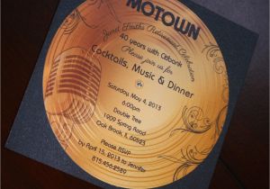 Motown Birthday Invitations Gold Record Motown Retirement Invitation too Chic